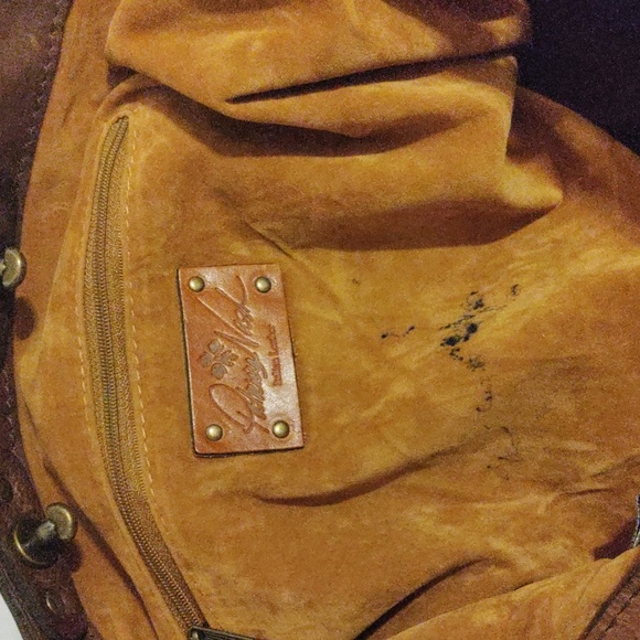 Patricia Nash Benvenuto Chocolate Brown Leather Convertible Tote Stud Purse Xl - Picture 13 of 14